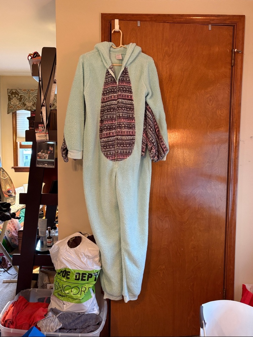 Secret Treasures Mint Green Hooded Onesie with Patterned Panel